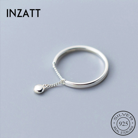 INZATT Real 925 Sterling Silver Chain adjustable Ring For Fashion Women Party Cute Fine Jewelry Minimalist Cute Accessories ► Photo 1/5