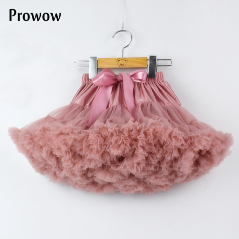 HOT Girls Tutu Skirts Solid Fluffy Tulle Princess Ball Gown Pettiskirt Kids Ballet Party Performance Skirts for Children W-PP001 ► Photo 1/6