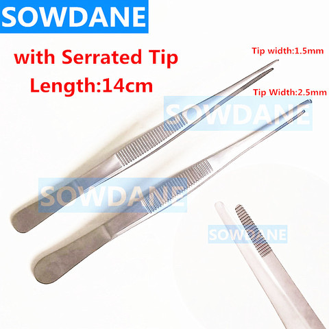 2 pcs Dental Surgical Instrument Tweezer Dental Forcep with Serrated Straight Tip Dental Durable Tweezers Slim Tip ► Photo 1/6