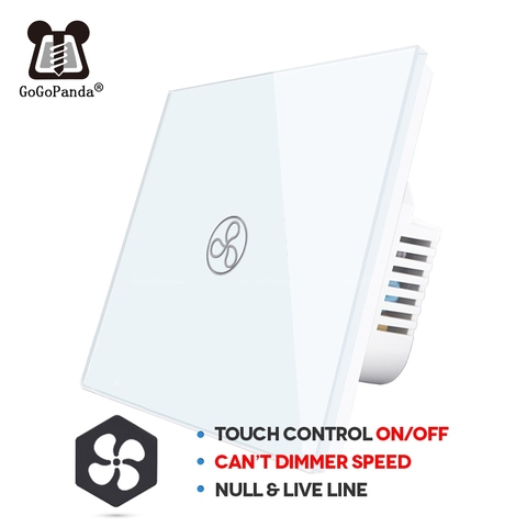 EU Standard Wall Fan Hanging Fan Can't Speed Control Touch ON / OFF Switch Automation Waterproof Switch 220V ► Photo 1/6
