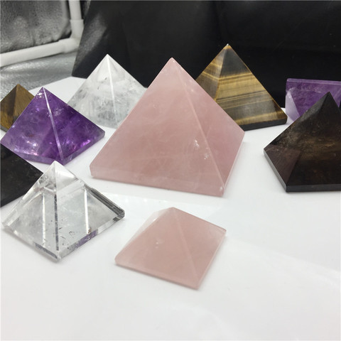 Natural Amethyst Crystal Pyramid Quartz Healing Stone Chakra Reiki Crystal Tiger eye point Home Decor Crafts Of Gem Stone 1PC ► Photo 1/6