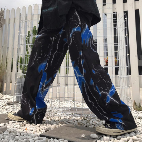 Y2k Women's pants dark street retro lightning casual pants loose wide leg trousers tide woman cloth Gothic joggers woman pants ► Photo 1/6