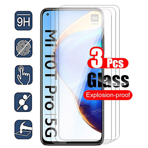 3pcs Tempered Glass For Xiaomi Mi 10T Pro Glass Xiomi 10Tpro Mi10T Lite 10 T Light Screen Protector Safety Armor Protective Film ► Photo 1/6