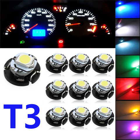 10pcs T3 LED 12V 0.2W Car Auto Interior Instrument Light Bulbs Dashboard Lamps Neo Wedge Climate Gauges Car Instrument Lights ► Photo 1/6