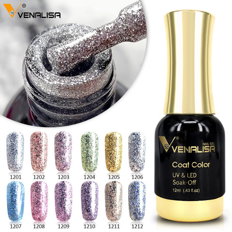 Venalisa 12ml Platinum Gel nail polish Super Shiny Effect Nail Gel Perfect Soak off UV&LED nail color foil chorme Gel Polish ► Photo 1/6