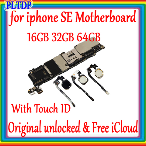New Arrival 100% Original Motherboard For iPhone SE Unlocked Mainboard ,with/no Touch ID Logic Board for iPhone 5se motherboard ► Photo 1/6