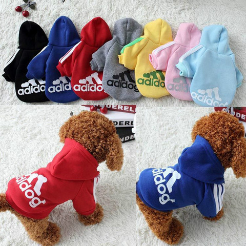 Adidog Clothes, Pet Dog Clothes for Small Medium Dogs, Cotton Hooded Sweatshirt, 2022 Hot Selling Warm Two-Legged Pet Jacket ► Photo 1/6