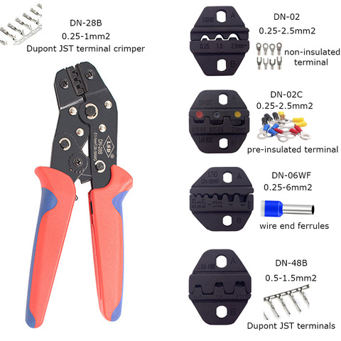 Crimping Pliers Clamp Tools Cap/coaxial Cable Terminals Kit DuPont Terminals Crimp Pliers And Interchangeable Dies Wire Crimper ► Photo 1/6