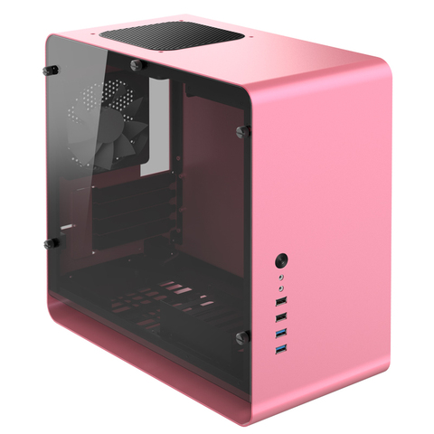 JONSBO UMX3 Side Through Glass Chassis HTPC MicroATX Aluminum alloy small Computer case USB3.0 ► Photo 1/6