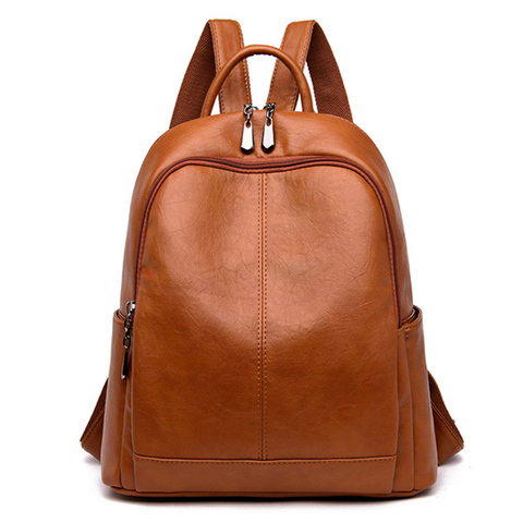 Hot Backpack Women Soft Leather Shoulder Bags For Women 2022 Designer School Bags For Teenage Girls Mochilas Travel Backpack Sac ► Photo 1/6