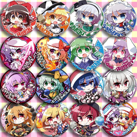 1pc 58mm Anime TouHou Project Komeiji Satori Komeiji Koishi Yakumo Yukari Izayoi Sakuya Acrylic Brooch Badges Pins ► Photo 1/5