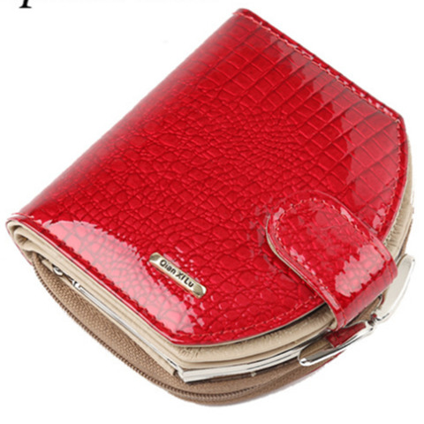 Fashion Small Women's Wallets Genuine Leather Mini Wallet Women's Zipper Buckle Semicircle Purse Card Package ► Photo 1/6