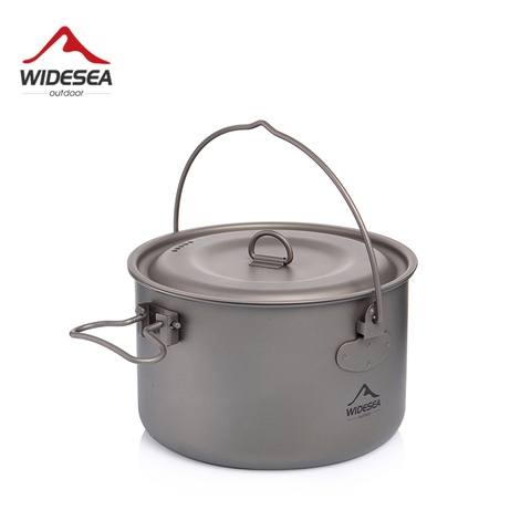 Widesea Camping Tableware Titanium Cookware set tourism cauldron Outdoor Cooking Pot Picnic Kitchen Hiking Trekking ► Photo 1/6