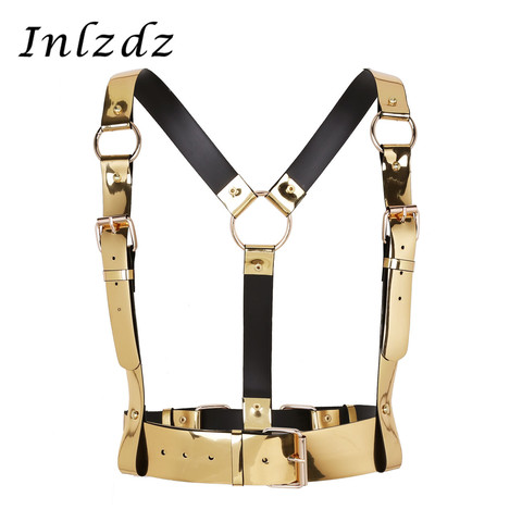 Harness for Mens Womens Hot Punk Waist Braces Leather Y Shape Body Waist Belts with Metal O-rings Cosplay Bar Costume Clubwear ► Photo 1/6