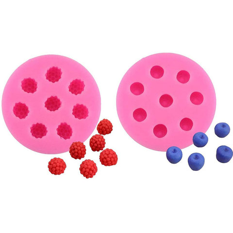 1Pcs 3D Mini Raspberry & Blueberry Silicone Fondant Molds Soap Candle Mulberry Wax Melts Molds Berries Chocolate Candy Mold ► Photo 1/6