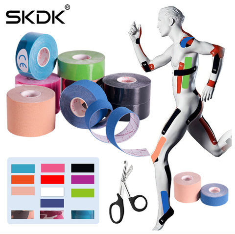 SKDK 2Size Kinesiology Tape Breathable Waterproof Athletic Recovery Sports Tape Fitness Tennis Knee Muscle Pain Relief Access ► Photo 1/6