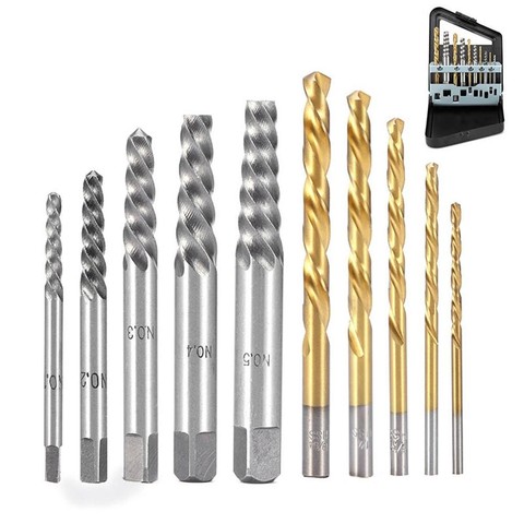 5pcs/set Convenient Cobalt Left Hand Drill Bit Broken Bolt Damaged Screw Extractor Set with Metal Case To Collect The Tools ► Photo 1/6