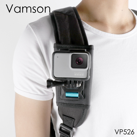 Vamson for Gopro 8 7 6 5 session Accessories Backpack Clip 360 Degree Rotatable Fixed Bracket Base for DJI OSMO for Yi 4K VP526 ► Photo 1/6