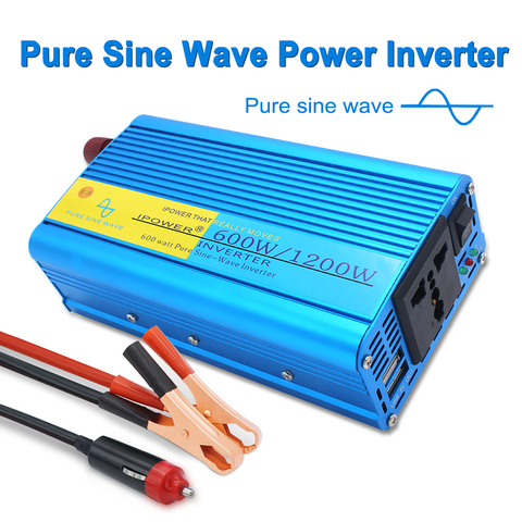 600W 1200W Peak Full Power CAR DC 12V to 220V AC 230V 240V Converter Power Supply Pure Sine Wave Solar Power Inverter ► Photo 1/6