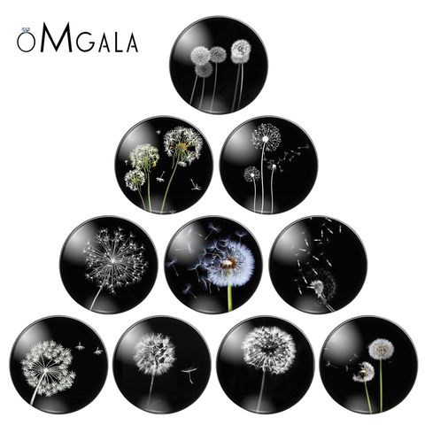 8mm 10mm 12mm 14mm 16mm 18mm 20mm 25mm Dandelion Round Glass Cabochon Flatback Photo Base Tray Blank DIY Making Accessories ► Photo 1/6