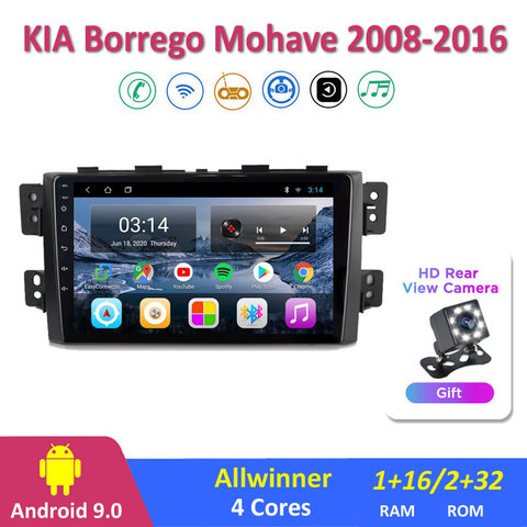 9'' IPS Android 9.0 Car Radio Multimedia KIA Borrego Mohave 2008-2016 GPS Navigation Navi Player Auto Stereo 2din WIFI ► Photo 1/6