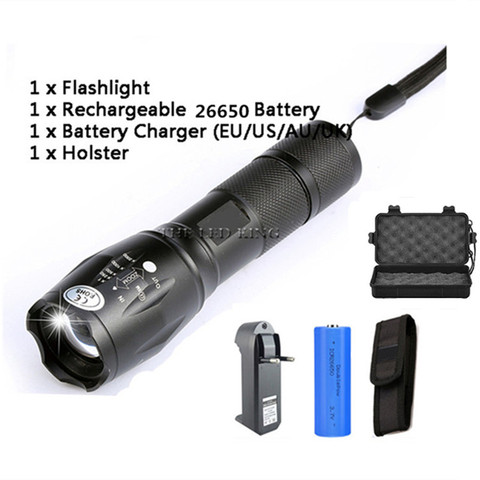 LED Rechargeable Flashlight Abay V6 T6 linterna torch 18650 Battery 5 Modes Waterproof Outdoor Camping Powerful Led Flashlight ► Photo 1/6