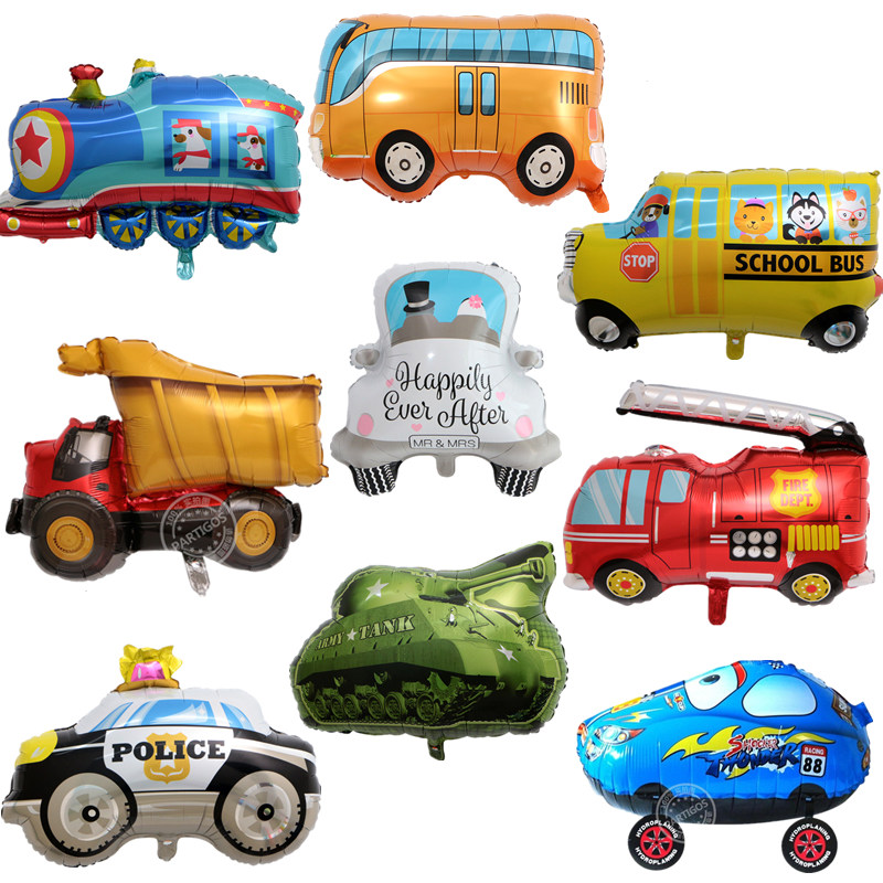 DIY Cartoon Car Balloons Fire Truck Car Train Foil Balloon Ambulance helium  Globos Children Gifts Birthday Party Decor Kids toys - Price history &  Review | AliExpress Seller - Partigos Official Store 