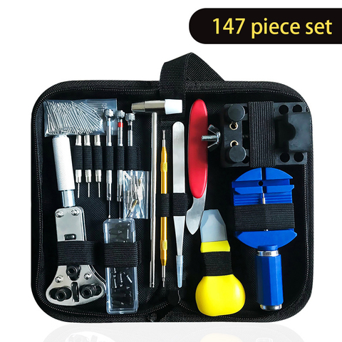 147pcs Watch Repair Tool Kit Watch Link Pin Remover Case Opener Spring Watch Battery Replacement Tool Kit Watch Band Tool Set ► Photo 1/5