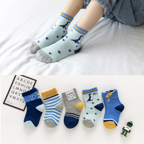 5Pairs/lot  Baby Socks Autumn Winter Warm Cotton Kids Socks Cute Girls Cartoon Animal Boys Infant Socks Baby Clothes Accessories ► Photo 1/6