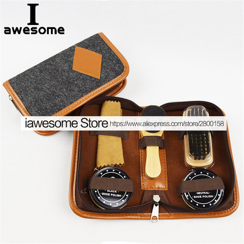 Top quality Professional Shoes Care Kit Portable For Leather Shoes Boots Sneakers Cleaning Set Polish Brush Shine Polishing Tool ► Photo 1/6