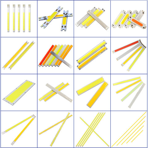 Cob Led Strip Light 12V 9V 5V 3V Lighting Bulb 1W 2W 3W 5W 10W 20W LED Bar Lights Blue Green White Yellow Red Color Lamp for DIY ► Photo 1/6