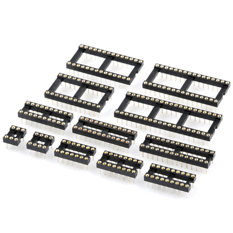 10PCS Round Hole IC Socket Connector Integrated Circuit Socket Microcontroller Base DIP 6 8 14 16 18 20 24 28 40 Pin Sockets ► Photo 1/4