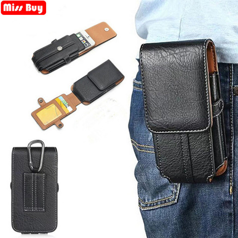 High Quality Leather Phone Cover Waist Case For iPhone 12 11 Pro Max XS X XR 7 8 6 6s Plus 5 5S SE Holster Bag Belt Pocket Pouch ► Photo 1/6