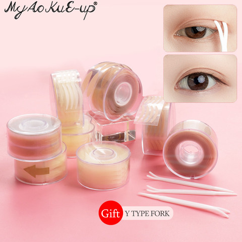 600Pcs/box Big  Eyelid Tape Sticker Double Fold Self Adhesive Eyelid Tape Stickers S/L Makeup Clear Beige Invisible Tool ► Photo 1/6