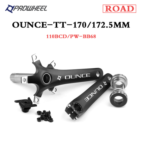 PROWHEEL OUNCE-TT Road Bicycle Crankset 110BCD 170mm 172.5mm Crank with BB Bottom Bracket Aluminum Alloy Cranks ► Photo 1/6