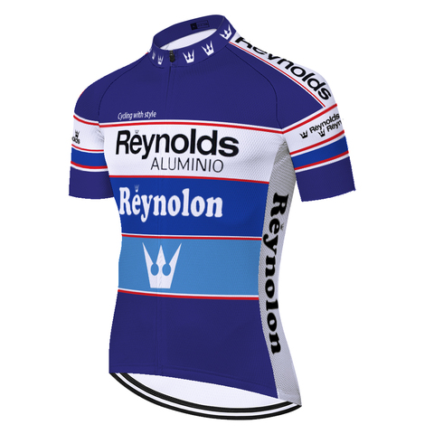 Team Reynolds cycling jersey retro summer quick dry breathable bike jersey short sleeve maillot ciclismo hombre verano ► Photo 1/6