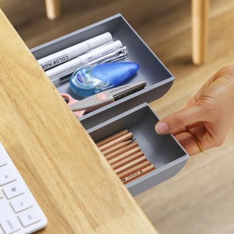 Drawer Storage Box Paste Style Office Stationery Kitchen Storage Self-adhesive Under Desk Drawer Makeup Organizer ► Photo 1/6