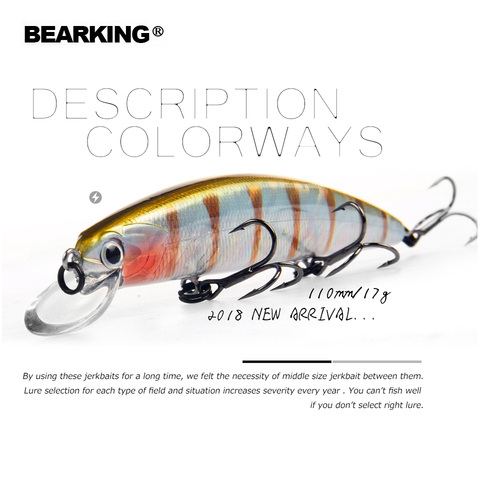 2022 Bearking Brand M109 Fishing Lures Minnow 11cm 17g quality Baits Deep Diving 1.5M Wobblers Fishing Tackles Free shipping ► Photo 1/6