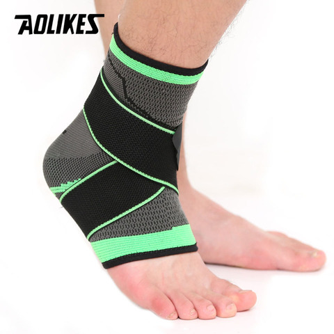 AOLIKES 1PCS 3D Weaving Elastic Nylon Strap Ankle Support Brace Badminton Basketball Football Taekwondo Fitness Heel Protector ► Photo 1/6