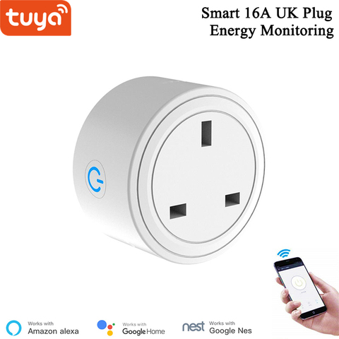 Smart Life 16A UK Smart Socket With Energy Monitoring WiFi Plug Compatible With Alexa Echo Google Nest APP Wireless Control ► Photo 1/6