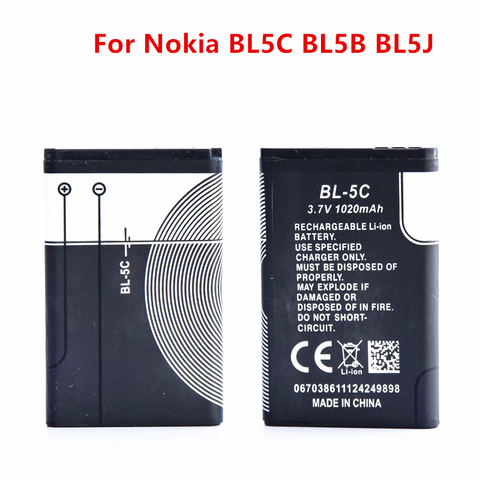 Limskey Li-ion Phone Battery BL-5C BL-5B BL-5J BL-5CT for NOKIA N70 N71 5300 N83 5230 5233 6303i C5-02 BL5C BL5B BL5J BL5CT ► Photo 1/5