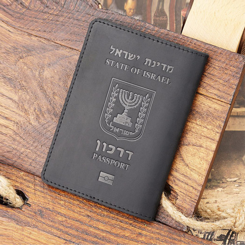 Genuine Leather Israel Passport Cover Travel Wallet Hebrew Passport Holder Unisex ► Photo 1/6