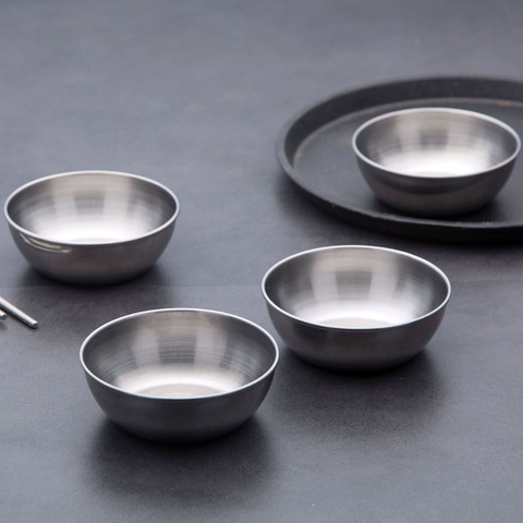 1Pc Stainless Steel Seasoning Sauce Dish Small Dish Dip Bowl Side Plates Butter Sushi Plate Vinegar Soy Dishes Kitchen Saucer ► Photo 1/6