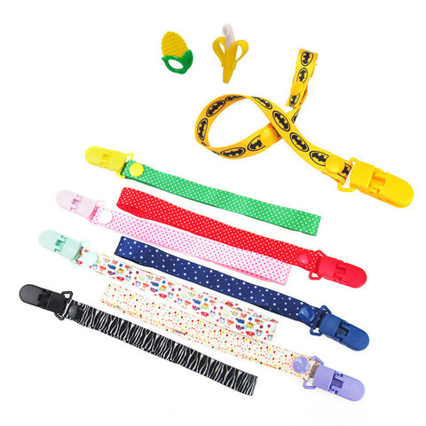 Cartoon Fixed Button Baby Pacifier Clip Chain Ribbon Dummy Soother Holder Chain Anti-drop Buckle Strap for Pacifier Baby Feeding ► Photo 1/6