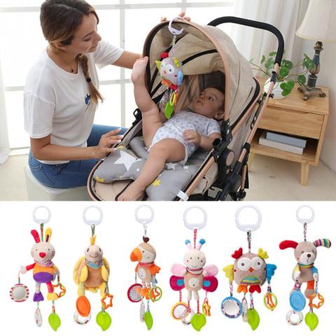 Newborn Baby Plush Stroller Toys Baby Rattles Mobiles Cartoon Animal Hanging Bell Educational Baby Toys 0-12 Months Speelgoed ► Photo 1/6
