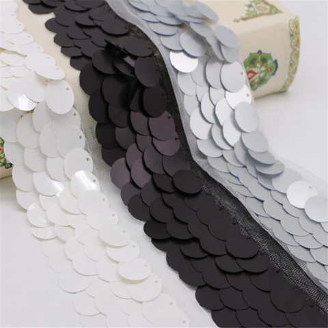 New mesh 4 rows of sequins barcode lace fabric DIY wedding hair accessories clothing accessories sequins ribbon ► Photo 1/5