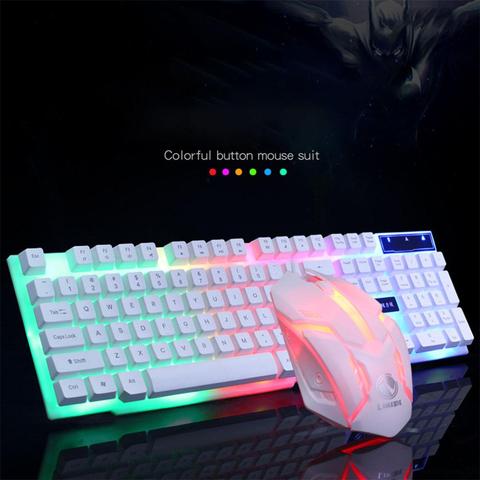 Wired USB PC Gamer Suspension Mechanical Feel Keyboard + Mouse Set Photoelectric Laptop Computer Backlit Keyboard Set ► Photo 1/6