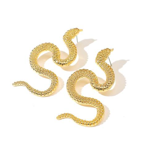 AENSOA Punk Long Snake Earrings for Women Personality Gold Color Ear Long Drop Earrings Handmade Womens Brincos Fashion Jewelry ► Photo 1/6