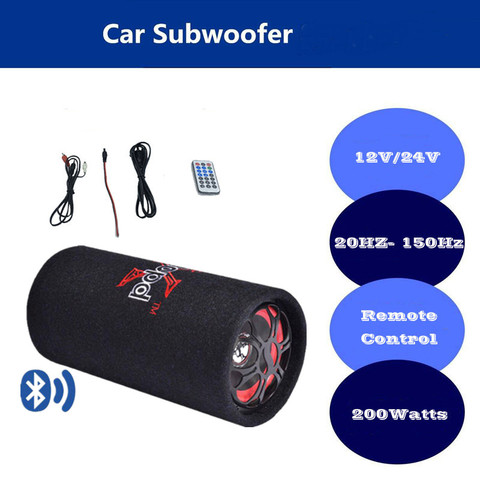 Free Shipping HiFi Stereo Audio Car Powerful Subwoofer 200W 5 Inch DC12V-24V Speakers with Romote Control ► Photo 1/6