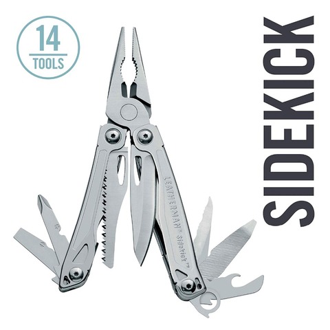 LEATHERMAN - Sidekick Pocket Size Multitool with Spring-Action Pliers and Saw, Stainless Steel with Nylon Sheath ► Photo 1/6